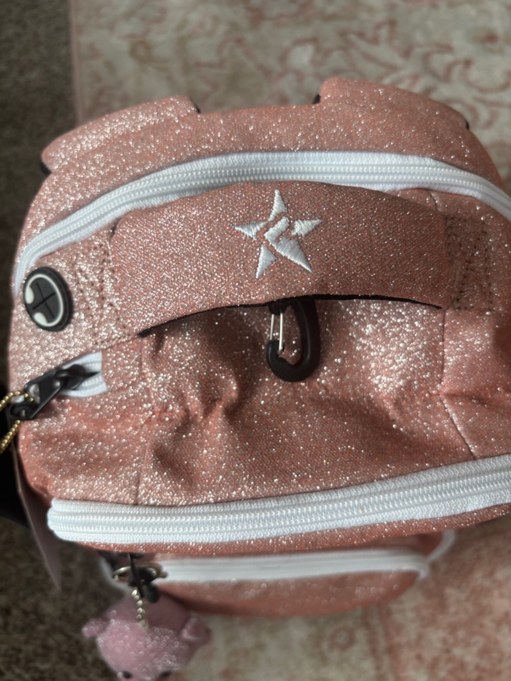 Kids Sparkle Pink Glitter Backpack with Star Accent - Picture 2 of 4